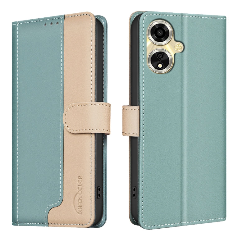 Color Matching RFID Anti-theft Leather Phone Case, For OPPO A79 5G, For OPPO A59 5G
