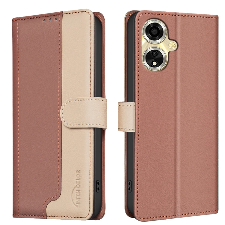 Color Matching RFID Anti-theft Leather Phone Case, For OPPO A79 5G, For OPPO A59 5G