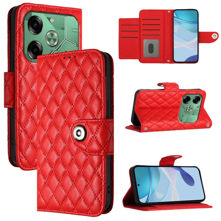 Rhombic Texture Flip Leather Phone Case with Lanyard, For Tecno Pop 6c / itel A18, For Tecno Spark 10 Pro Magic Magenta, For Tecno Camon 30 Premier 5G, For Tecno Pova 6 Neo, For Tecno Pova 6 4G, For Tecno Pova 6 Pro / Pova 6 5G, For Tecno Camon 30 Pro ...