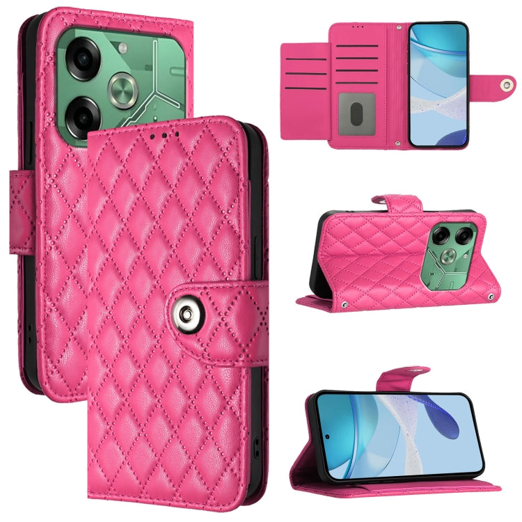 Rhombic Texture Flip Leather Phone Case with Lanyard, For Tecno Pop 6c / itel A18, For Tecno Spark 10 Pro Magic Magenta, For Tecno Camon 30 Premier 5G, For Tecno Pova 6 Neo, For Tecno Pova 6 4G, For Tecno Pova 6 Pro / Pova 6 5G, For Tecno Camon 30 Pro ...