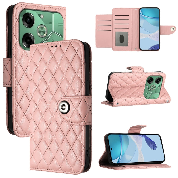 Rhombic Texture Flip Leather Phone Case with Lanyard, For Tecno Pop 6c / itel A18, For Tecno Spark 10 Pro Magic Magenta, For Tecno Camon 30 Premier 5G, For Tecno Pova 6 Neo, For Tecno Pova 6 4G, For Tecno Pova 6 Pro / Pova 6 5G, For Tecno Camon 30 Pro ...