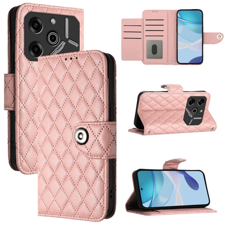 Rhombic Texture Flip Leather Phone Case with Lanyard, For Tecno Pop 6c / itel A18, For Tecno Spark 10 Pro Magic Magenta, For Tecno Camon 30 Premier 5G, For Tecno Pova 6 Neo, For Tecno Pova 6 4G, For Tecno Pova 6 Pro / Pova 6 5G, For Tecno Camon 30 Pro ...