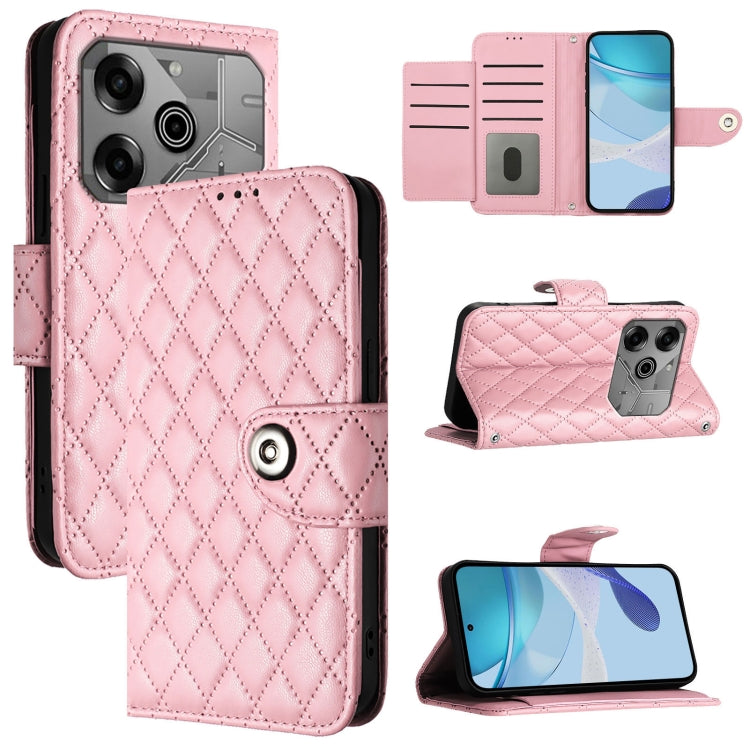 Rhombic Texture Flip Leather Phone Case with Lanyard, For Tecno Pop 6c / itel A18, For Tecno Spark 10 Pro Magic Magenta, For Tecno Camon 30 Premier 5G, For Tecno Pova 6 Neo, For Tecno Pova 6 4G, For Tecno Pova 6 Pro / Pova 6 5G, For Tecno Camon 30 Pro ...
