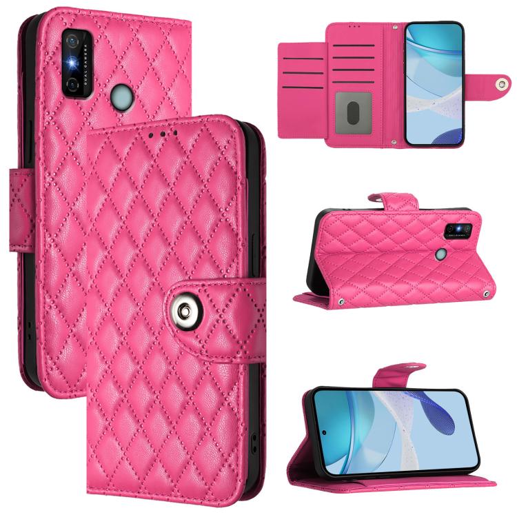 Rhombic Texture Flip Leather Phone Case with Lanyard, For Tecno Pop 5c, For Tecno Spark 6 Go / Go 2020