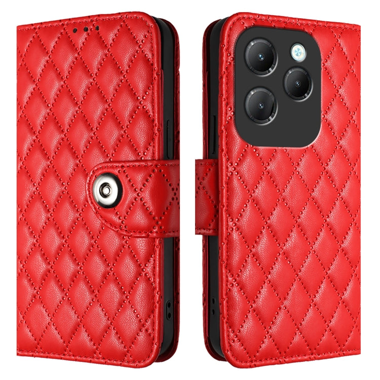 Rhombic Texture Flip Leather Phone Case with Lanyard, For Infinix Hot 40 / Hot 40 Pro, For Infinix Hot 40i, For Infinix Smart 8, For Infinix Zero 30 4G, For Infinix Zero 30 5G, For Infinix Hot 30 5G, For Infinix Hot 30 Play / 30 Play NFC               ...