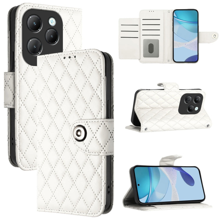 Rhombic Texture Flip Leather Phone Case with Lanyard, For Infinix Hot 40 / Hot 40 Pro, For Infinix Hot 40i, For Infinix Smart 8, For Infinix Zero 30 4G, For Infinix Zero 30 5G, For Infinix Hot 30 5G, For Infinix Hot 30 Play / 30 Play NFC               ...