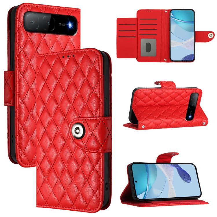 Rhombic Texture Flip Leather Phone Case with Lanyard, For Infinix GT 50 Pro 5G, For Infinix Note Edge 5G Global, For Infinix Smart 20 4G X6840, For Infinix Note 60 5G / 60 Pro 5G, For Infinix Hot 60i 5G / Tecno Spark Go 5G, For Infinix Smart 10 Plus   ...