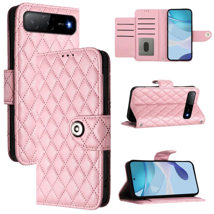 Rhombic Texture Flip Leather Phone Case with Lanyard, For Infinix GT 50 Pro 5G, For Infinix Note Edge 5G Global, For Infinix Smart 20 4G X6840, For Infinix Note 60 5G / 60 Pro 5G, For Infinix Hot 60i 5G / Tecno Spark Go 5G, For Infinix Smart 10 Plus   ...