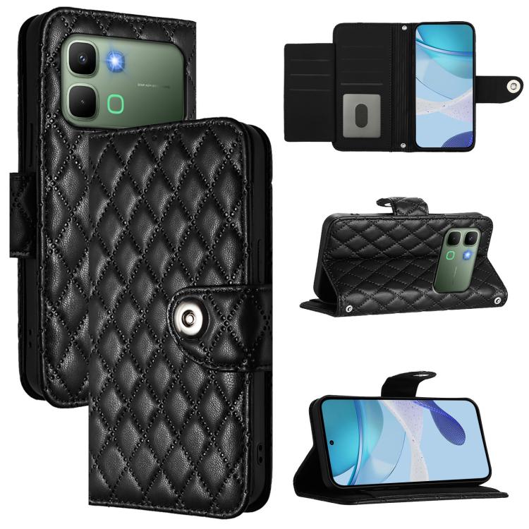 Rhombic Texture Flip Leather Phone Case with Lanyard, For Infinix GT 50 Pro 5G, For Infinix Note Edge 5G Global, For Infinix Smart 20 4G X6840, For Infinix Note 60 5G / 60 Pro 5G, For Infinix Hot 60i 5G / Tecno Spark Go 5G, For Infinix Smart 10 Plus   ...