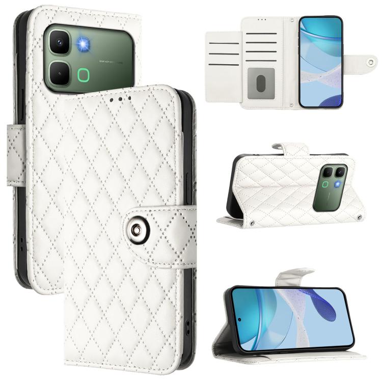 Rhombic Texture Flip Leather Phone Case with Lanyard, For Infinix GT 50 Pro 5G, For Infinix Note Edge 5G Global, For Infinix Smart 20 4G X6840, For Infinix Note 60 5G / 60 Pro 5G, For Infinix Hot 60i 5G / Tecno Spark Go 5G, For Infinix Smart 10 Plus   ...