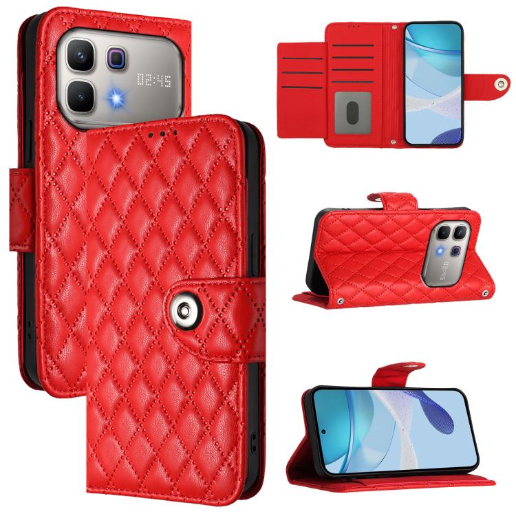 Rhombic Texture Flip Leather Phone Case with Lanyard, For Infinix GT 50 Pro 5G, For Infinix Note Edge 5G Global, For Infinix Smart 20 4G X6840, For Infinix Note 60 5G / 60 Pro 5G, For Infinix Hot 60i 5G / Tecno Spark Go 5G, For Infinix Smart 10 Plus   ...
