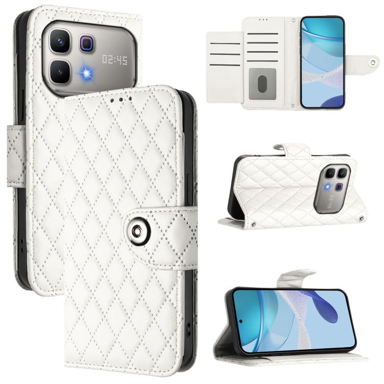 Rhombic Texture Flip Leather Phone Case with Lanyard, For Infinix GT 50 Pro 5G, For Infinix Note Edge 5G Global, For Infinix Smart 20 4G X6840, For Infinix Note 60 5G / 60 Pro 5G, For Infinix Hot 60i 5G / Tecno Spark Go 5G, For Infinix Smart 10 Plus   ...