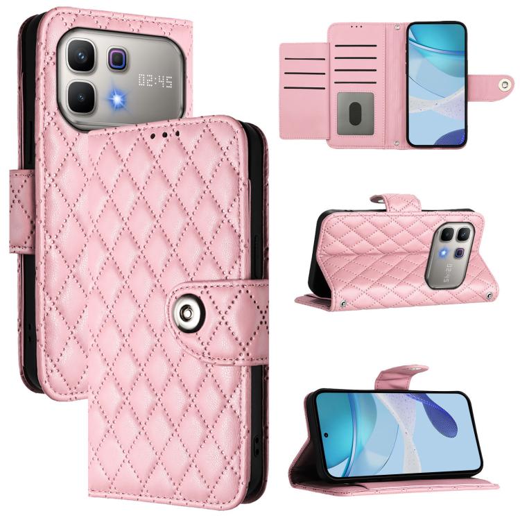 Rhombic Texture Flip Leather Phone Case with Lanyard, For Infinix GT 50 Pro 5G, For Infinix Note Edge 5G Global, For Infinix Smart 20 4G X6840, For Infinix Note 60 5G / 60 Pro 5G, For Infinix Hot 60i 5G / Tecno Spark Go 5G, For Infinix Smart 10 Plus   ...