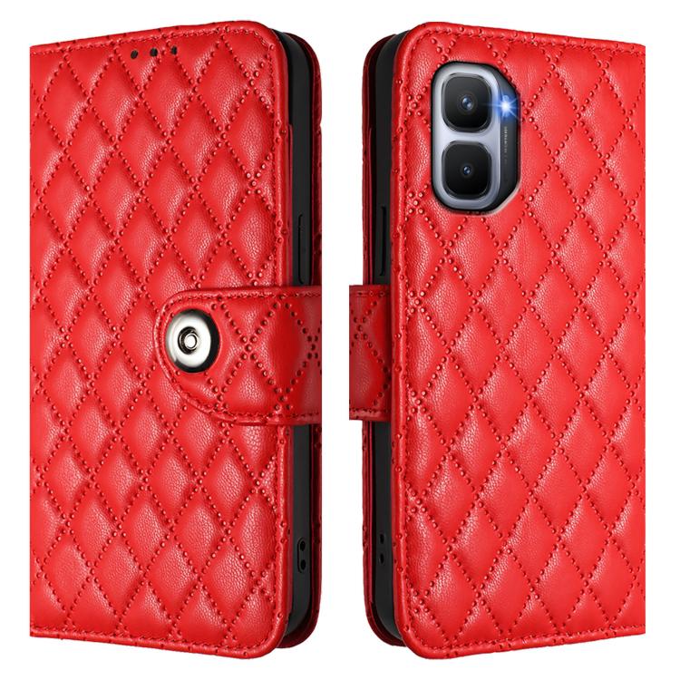 Rhombic Texture Flip Leather Phone Case with Lanyard, For Infinix GT 50 Pro 5G, For Infinix Note Edge 5G Global, For Infinix Smart 20 4G X6840, For Infinix Note 60 5G / 60 Pro 5G, For Infinix Hot 60i 5G / Tecno Spark Go 5G, For Infinix Smart 10 Plus   ...