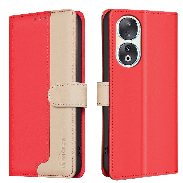 Color Matching RFID Anti-theft Leather Phone Case, For Honor 90 Pro, For Honor 90 5G, For Honor X7a