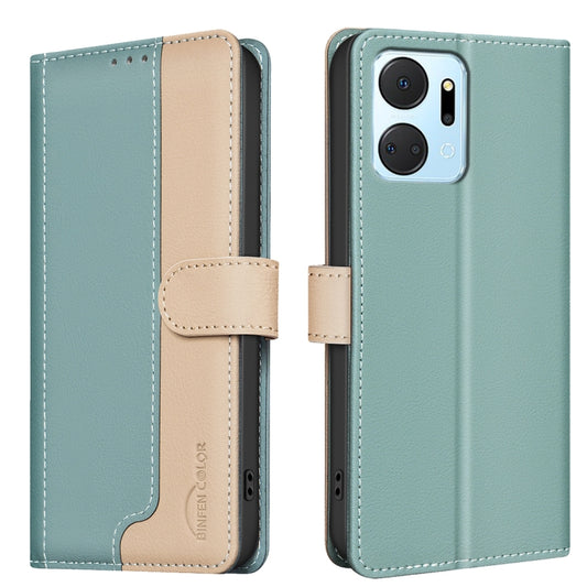 Color Matching RFID Anti-theft Leather Phone Case, For Honor X7a