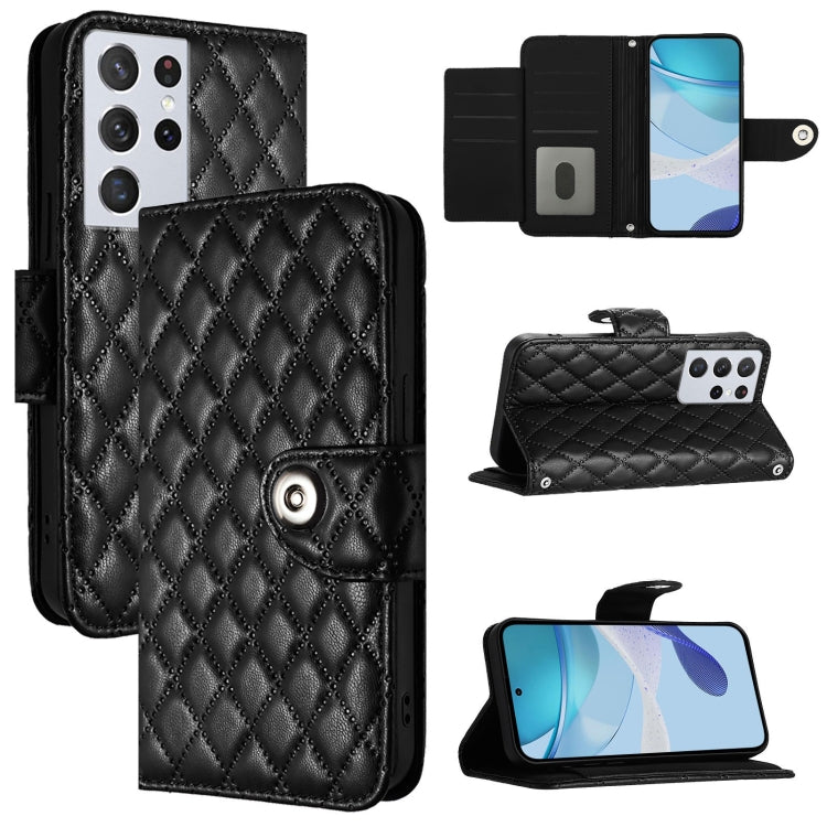 Rhombic Texture Flip Leather Phone Case with Lanyard, For Samsung Galaxy S21 Ultra 5G, For Samsung Galaxy S20 Ultra, For Samsung Galaxy S20, For Samsung Galaxy S20+, For Samsung Galaxy S10 Lite, For Samsung Galaxy S10e, For Samsung Galaxy S10+         ...