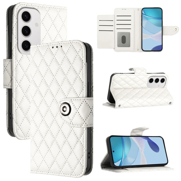 Rhombic Texture Flip Leather Phone Case with Lanyard, For Samsung Galaxy S26+ 5G, For Samsung Galaxy S26 Edge 5G, For Samsung Galaxy S26 Ultra 5G, For Samsung Galaxy S26 5G, For Samsung Galaxy S25 Edge 5G, For Samsung Galaxy S24 FE 5G                  ...