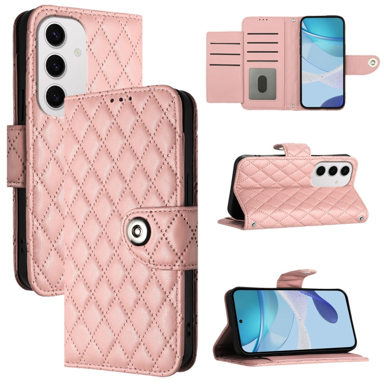 Rhombic Texture Flip Leather Phone Case with Lanyard, For Samsung Galaxy S26+ 5G, For Samsung Galaxy S26 Edge 5G, For Samsung Galaxy S26 Ultra 5G, For Samsung Galaxy S26 5G, For Samsung Galaxy S25 Edge 5G, For Samsung Galaxy S24 FE 5G                  ...
