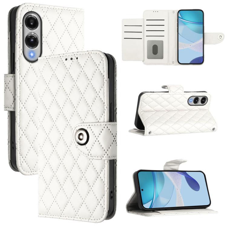 Rhombic Texture Flip Leather Phone Case with Lanyard, For Samsung Galaxy S26+ 5G, For Samsung Galaxy S26 Edge 5G, For Samsung Galaxy S26 Ultra 5G, For Samsung Galaxy S26 5G, For Samsung Galaxy S25 Edge 5G, For Samsung Galaxy S24 FE 5G                  ...