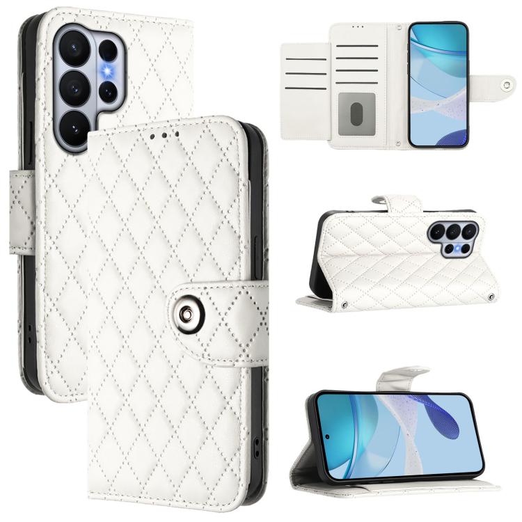 Rhombic Texture Flip Leather Phone Case with Lanyard, For Samsung Galaxy S26+ 5G, For Samsung Galaxy S26 Edge 5G, For Samsung Galaxy S26 Ultra 5G, For Samsung Galaxy S26 5G, For Samsung Galaxy S25 Edge 5G, For Samsung Galaxy S24 FE 5G                  ...