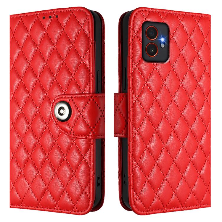 Rhombic Texture Flip Leather Phone Case with Lanyard, For Samsung Galaxy XCover7 Pro, For Samsung Galaxy Xcover7, For Samsung Galaxy Xcover6 Pro, For Samsung Galaxy Xcover 5, For Samsung Galaxy Xcover 4s / Xcover 4