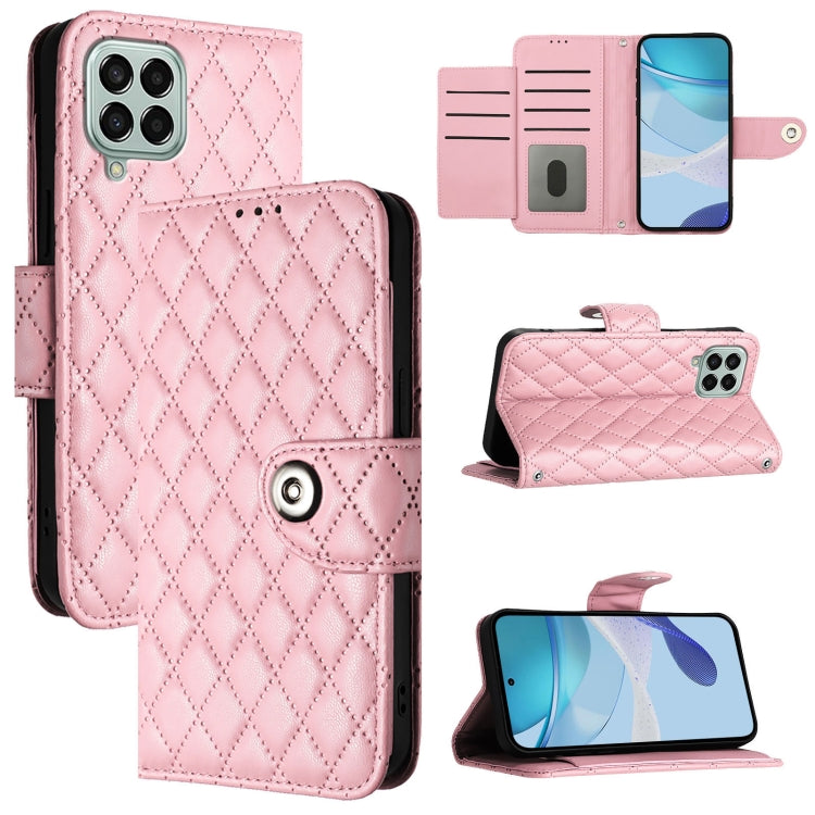 Rhombic Texture Flip Leather Phone Case with Lanyard, For Samsung Galaxy M14 5G Global, For Samsung Galaxy M53 5G, For Samsung Galaxy M33 5G Global, For Samsung Galaxy M52 5G, For Samsung Galaxy M32 4G / M22, For Samsung Galaxy M62 / F62