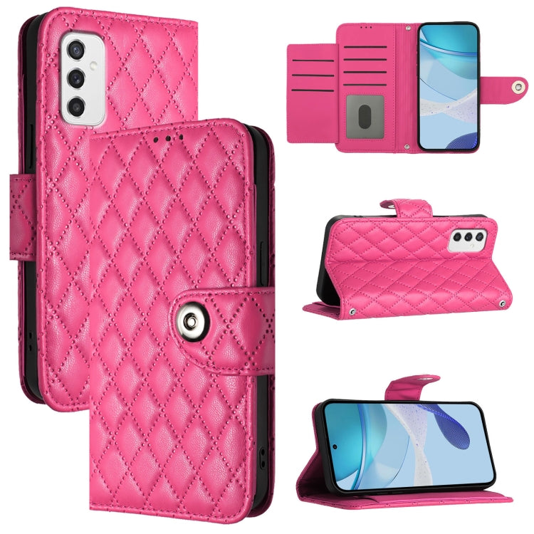 Rhombic Texture Flip Leather Phone Case with Lanyard, For Samsung Galaxy M14 5G Global, For Samsung Galaxy M53 5G, For Samsung Galaxy M33 5G Global, For Samsung Galaxy M52 5G, For Samsung Galaxy M32 4G / M22, For Samsung Galaxy M62 / F62