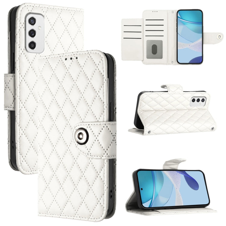Rhombic Texture Flip Leather Phone Case with Lanyard, For Samsung Galaxy M14 5G Global, For Samsung Galaxy M53 5G, For Samsung Galaxy M33 5G Global, For Samsung Galaxy M52 5G, For Samsung Galaxy M32 4G / M22, For Samsung Galaxy M62 / F62