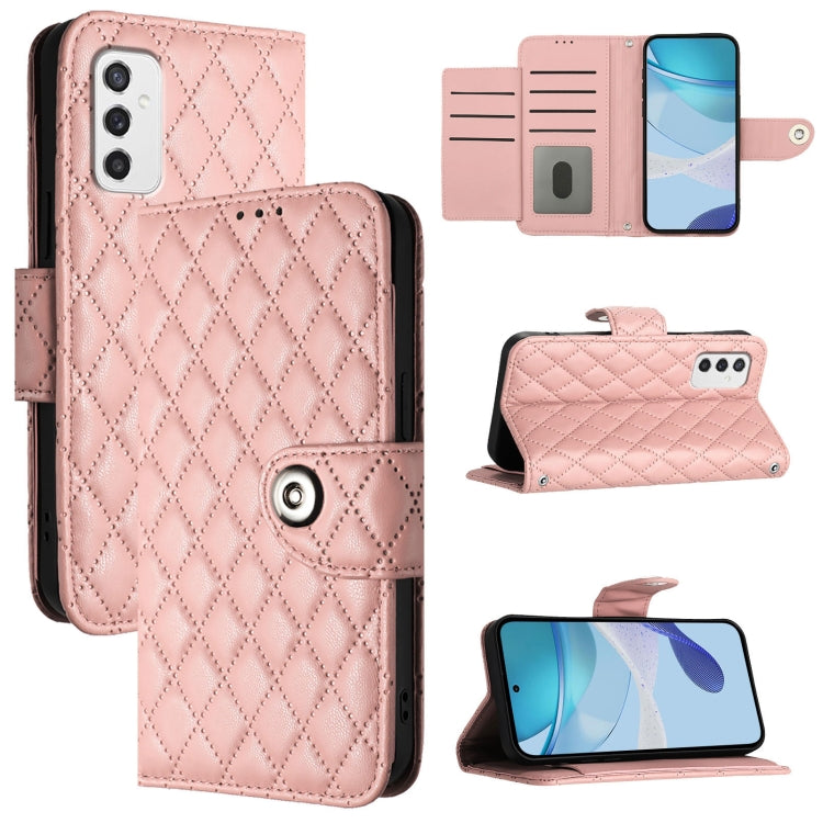 Rhombic Texture Flip Leather Phone Case with Lanyard, For Samsung Galaxy M14 5G Global, For Samsung Galaxy M53 5G, For Samsung Galaxy M33 5G Global, For Samsung Galaxy M52 5G, For Samsung Galaxy M32 4G / M22, For Samsung Galaxy M62 / F62