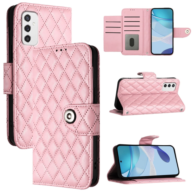 Rhombic Texture Flip Leather Phone Case with Lanyard, For Samsung Galaxy M14 5G Global, For Samsung Galaxy M53 5G, For Samsung Galaxy M33 5G Global, For Samsung Galaxy M52 5G, For Samsung Galaxy M32 4G / M22, For Samsung Galaxy M62 / F62