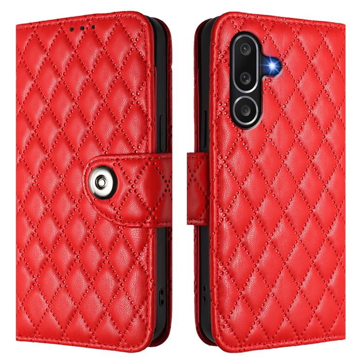 Rhombic Texture Flip Leather Phone Case with Lanyard, For Samsung Galaxy M56 5G, For Samsung Galaxy M16 5G Global, For Samsung Galaxy M06 5G / F06 5G, For Samsung Galaxy M35, For Samsung Galaxy M55 / C55 5G, For Samsung Galaxy M15 / F15 5G Global      ...