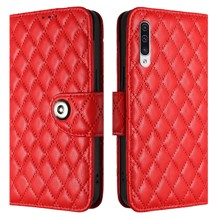 Rhombic Texture Flip Leather Phone Case with Lanyard, For Samsung Galaxy A50 / A30s / A50s, For Samsung Galaxy A20s, For Samsung Galaxy A20e / A10e, For Samsung Galaxy A40, For Samsung Galaxy A10 / M10 EU