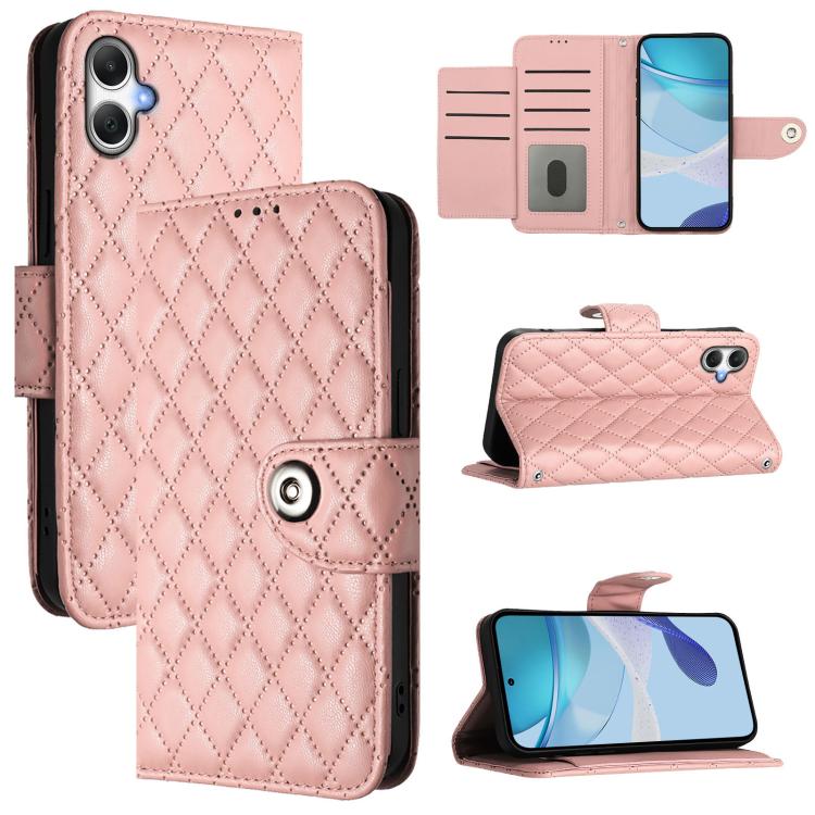 Rhombic Texture Flip Leather Phone Case with Lanyard, For Galaxy S26 FE 5G, For Samsung Galaxy A27 5G, For Samsung Galaxy A07 4G, For Samsung Galaxy A17 5G, For Samsung Galaxy A06 5G, For Samsung Galaxy A56 5G, For Samsung Galaxy A26 5G                ...