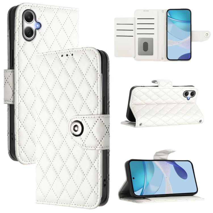 Rhombic Texture Flip Leather Phone Case with Lanyard, For Galaxy S26 FE 5G, For Samsung Galaxy A27 5G, For Samsung Galaxy A07 4G, For Samsung Galaxy A17 5G, For Samsung Galaxy A06 5G, For Samsung Galaxy A56 5G, For Samsung Galaxy A26 5G                ...