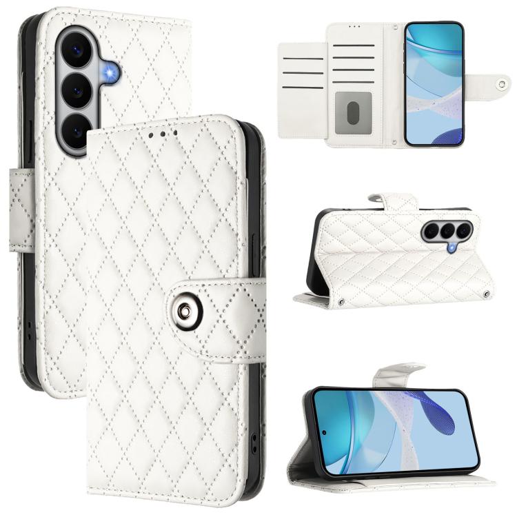 Rhombic Texture Flip Leather Phone Case with Lanyard, For Galaxy S26 FE 5G, For Samsung Galaxy A27 5G, For Samsung Galaxy A07 4G, For Samsung Galaxy A17 5G, For Samsung Galaxy A06 5G, For Samsung Galaxy A56 5G, For Samsung Galaxy A26 5G                ...