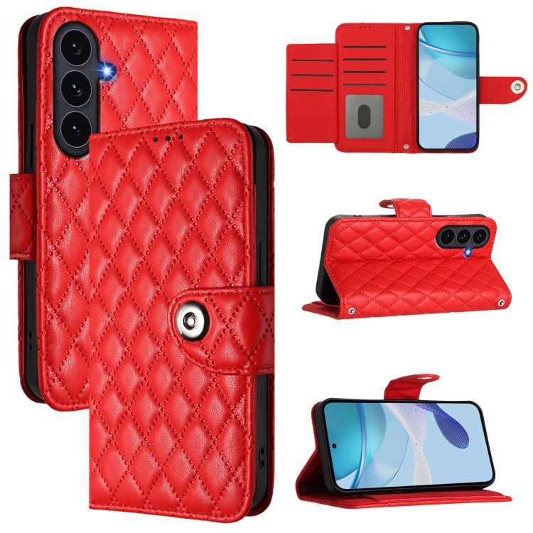 Rhombic Texture Flip Leather Phone Case with Lanyard, For Galaxy S26 FE 5G, For Samsung Galaxy A27 5G, For Samsung Galaxy A07 4G, For Samsung Galaxy A17 5G, For Samsung Galaxy A06 5G, For Samsung Galaxy A56 5G, For Samsung Galaxy A26 5G                ...