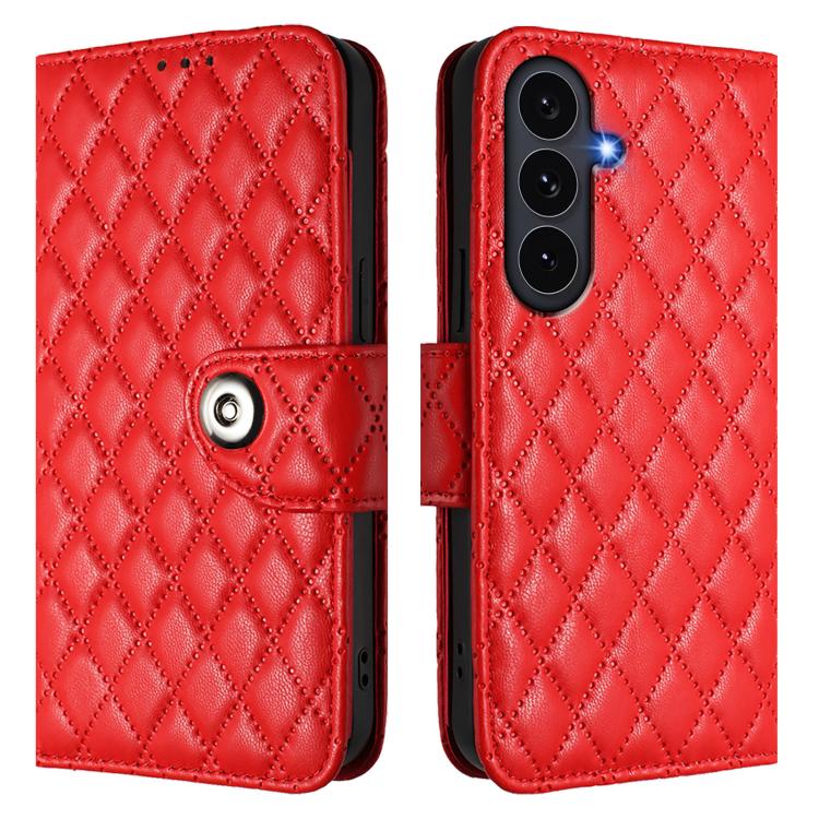 Rhombic Texture Flip Leather Phone Case with Lanyard, For Galaxy S26 FE 5G, For Samsung Galaxy A27 5G, For Samsung Galaxy A07 4G, For Samsung Galaxy A17 5G, For Samsung Galaxy A06 5G, For Samsung Galaxy A56 5G, For Samsung Galaxy A26 5G                ...