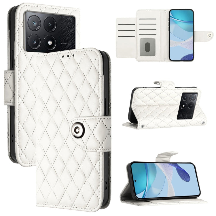 Rhombic Texture Flip Leather Phone Case with Lanyard, For Xiaomi Poco M6 Pro 4G, For Xiaomi Poco X6 Neo, For Xiaomi Poco X6 Pro / Redmi K70E, For Xiaomi Poco X6, For Xiaomi 14 Ultra, For Xiaomi 14 Pro, For Xiaomi 14, For Xiaomi Poco M6 Pro 5G