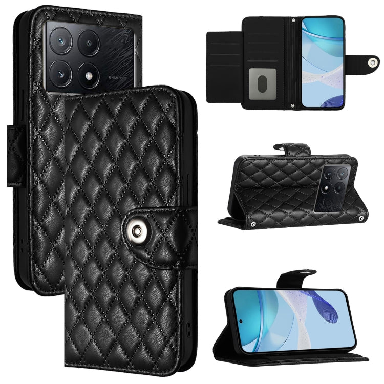 Rhombic Texture Flip Leather Phone Case with Lanyard, For Xiaomi Poco M6 Pro 4G, For Xiaomi Poco X6 Neo, For Xiaomi Poco X6 Pro / Redmi K70E, For Xiaomi Poco X6, For Xiaomi 14 Ultra, For Xiaomi 14 Pro, For Xiaomi 14, For Xiaomi Poco M6 Pro 5G