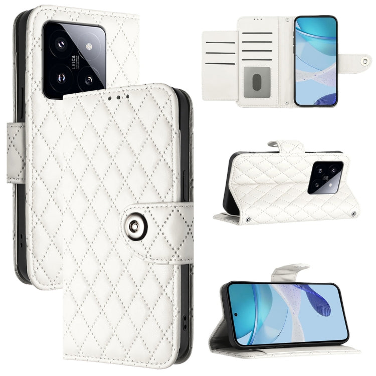 Rhombic Texture Flip Leather Phone Case with Lanyard, For Xiaomi Poco M6 Pro 4G, For Xiaomi Poco X6 Neo, For Xiaomi Poco X6 Pro / Redmi K70E, For Xiaomi Poco X6, For Xiaomi 14 Ultra, For Xiaomi 14 Pro, For Xiaomi 14, For Xiaomi Poco M6 Pro 5G