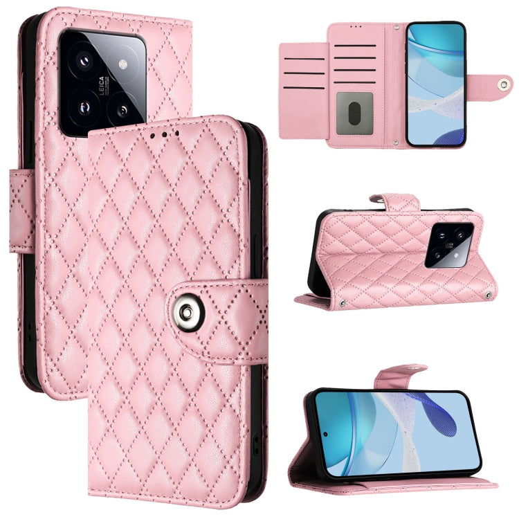 Rhombic Texture Flip Leather Phone Case with Lanyard, For Xiaomi Poco M6 Pro 4G, For Xiaomi Poco X6 Neo, For Xiaomi Poco X6 Pro / Redmi K70E, For Xiaomi Poco X6, For Xiaomi 14 Ultra, For Xiaomi 14 Pro, For Xiaomi 14, For Xiaomi Poco M6 Pro 5G