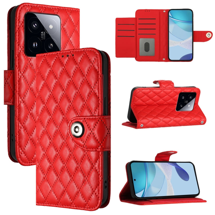 Rhombic Texture Flip Leather Phone Case with Lanyard, For Xiaomi Poco M6 Pro 4G, For Xiaomi Poco X6 Neo, For Xiaomi Poco X6 Pro / Redmi K70E, For Xiaomi Poco X6, For Xiaomi 14 Ultra, For Xiaomi 14 Pro, For Xiaomi 14, For Xiaomi Poco M6 Pro 5G