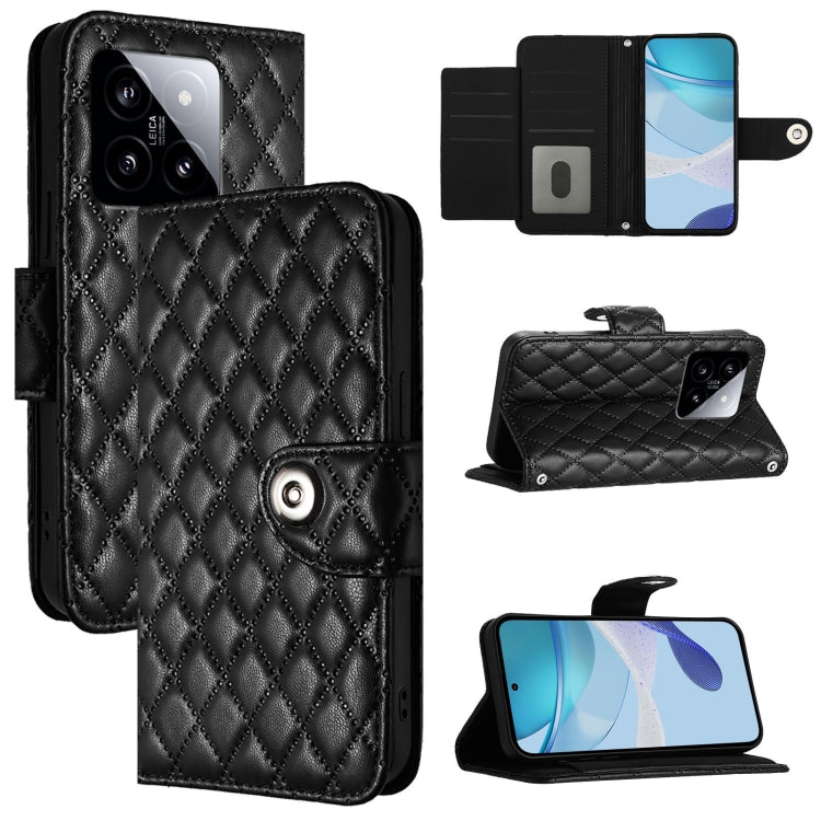 Rhombic Texture Flip Leather Phone Case with Lanyard, For Xiaomi Poco M6 Pro 4G, For Xiaomi Poco X6 Neo, For Xiaomi Poco X6 Pro / Redmi K70E, For Xiaomi Poco X6, For Xiaomi 14 Ultra, For Xiaomi 14 Pro, For Xiaomi 14, For Xiaomi Poco M6 Pro 5G