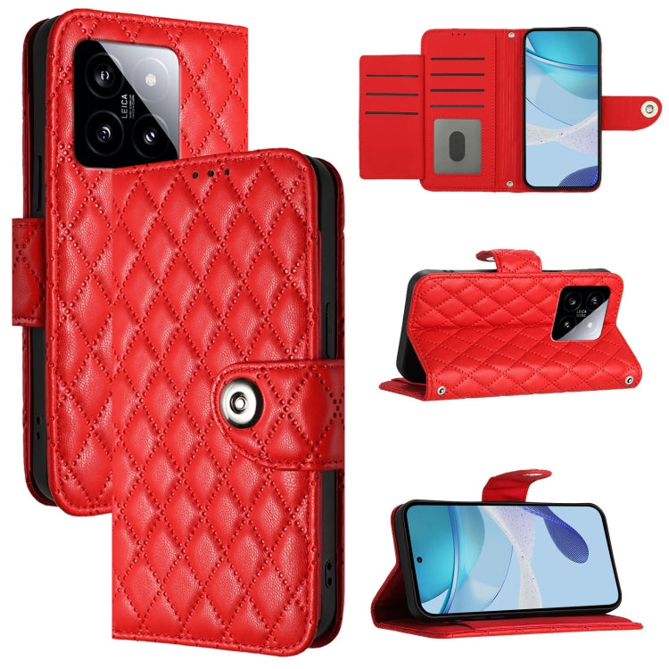 Rhombic Texture Flip Leather Phone Case with Lanyard, For Xiaomi Poco M6 Pro 4G, For Xiaomi Poco X6 Neo, For Xiaomi Poco X6 Pro / Redmi K70E, For Xiaomi Poco X6, For Xiaomi 14 Ultra, For Xiaomi 14 Pro, For Xiaomi 14, For Xiaomi Poco M6 Pro 5G