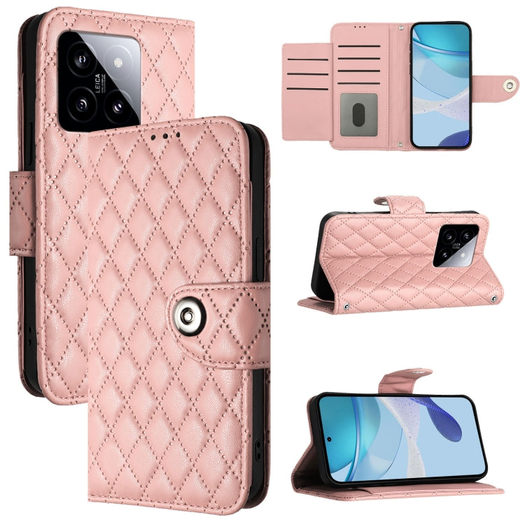 Rhombic Texture Flip Leather Phone Case with Lanyard, For Xiaomi Poco M6 Pro 4G, For Xiaomi Poco X6 Neo, For Xiaomi Poco X6 Pro / Redmi K70E, For Xiaomi Poco X6, For Xiaomi 14 Ultra, For Xiaomi 14 Pro, For Xiaomi 14, For Xiaomi Poco M6 Pro 5G