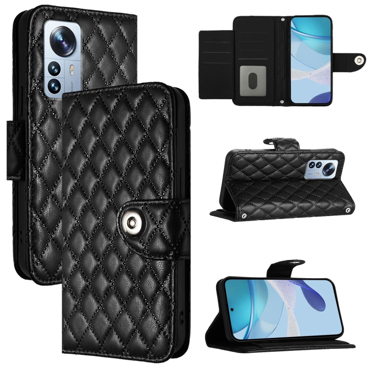 Rhombic Texture Flip Leather Phone Case with Lanyard, For Xiaomi 12T / 12T Pro, For Xiaomi Poco M5s, For Xiaomi 12S Ultra, For Xiaomi 12 Pro / 12S Pro, For Xiaomi 12 / 12X / 12S, For Xiaomi Poco X4 NFC, For Xiaomi 12 Lite, For Xiaomi Poco C40
