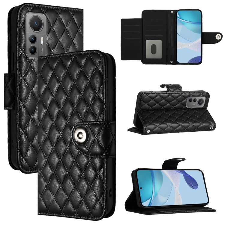 Rhombic Texture Flip Leather Phone Case with Lanyard, For Xiaomi 12T / 12T Pro, For Xiaomi Poco M5s, For Xiaomi 12S Ultra, For Xiaomi 12 Pro / 12S Pro, For Xiaomi 12 / 12X / 12S, For Xiaomi Poco X4 NFC, For Xiaomi 12 Lite, For Xiaomi Poco C40