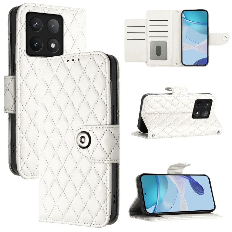 Rhombic Texture Flip Leather Phone Case with Lanyard, For Xiaomi Poco X7 5G, For Xiaomi 15 Ultra, For Xiaomi Poco X7 Pro 5G, For Xiaomi Poco M7 Pro 5G Global, For Xiaomi 14T Pro, For Xiaomi 14T, For Xiaomi Poco F6 5G, For Xiaomi Poco C61