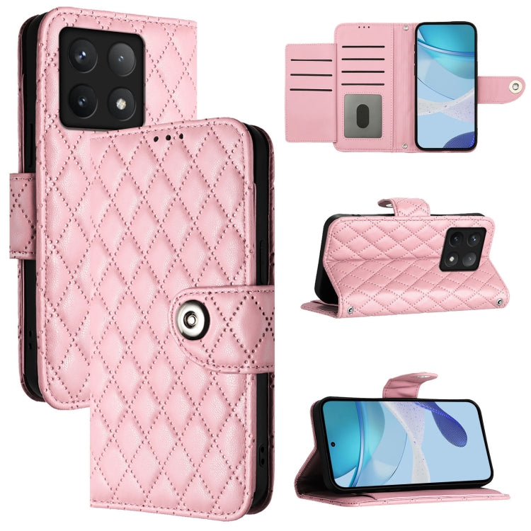 Rhombic Texture Flip Leather Phone Case with Lanyard, For Xiaomi Poco X7 5G, For Xiaomi 15 Ultra, For Xiaomi Poco X7 Pro 5G, For Xiaomi Poco M7 Pro 5G Global, For Xiaomi 14T Pro, For Xiaomi 14T, For Xiaomi Poco F6 5G, For Xiaomi Poco C61